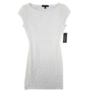 Sharagano New 4 Womens Minimalist Textured Graduation Ivory Bodycon Dress